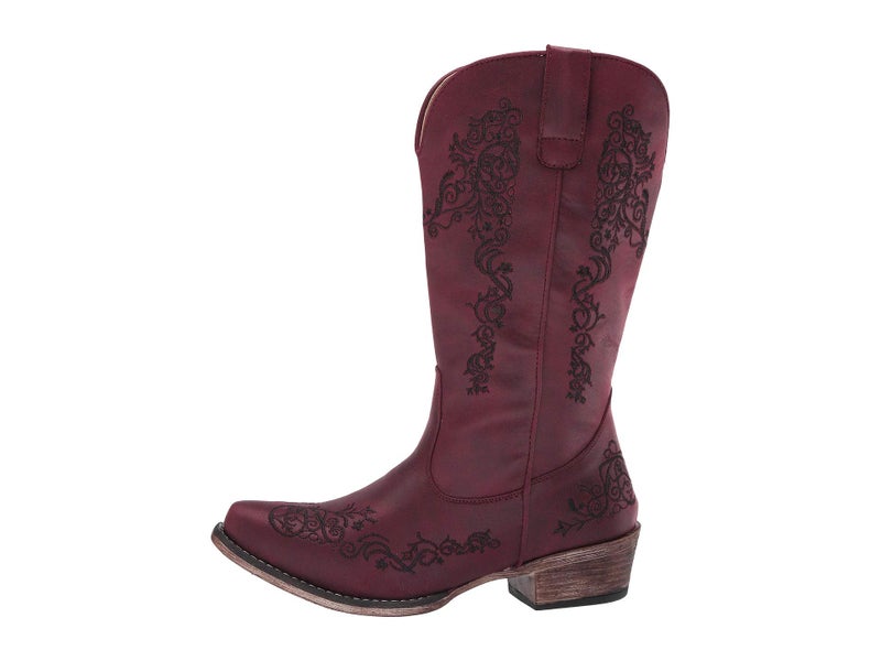 Roper Womens Judith Boot, Red, 9.5 - Image 4